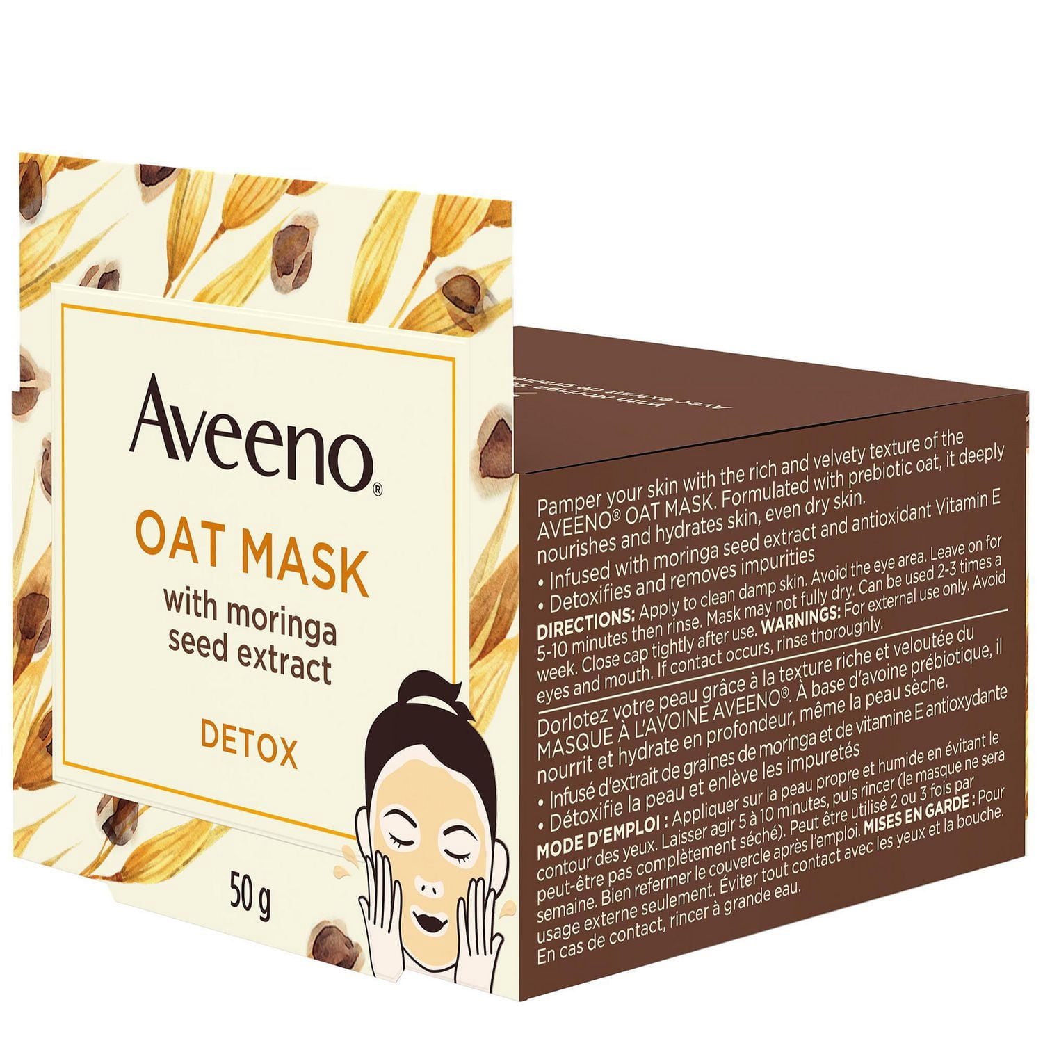 Aveeno Oat Mask, Vitamin E and Moringa Seed Extract, Detox Face Mask