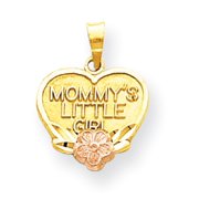 10k Two-Tone Gold Mommys Little Girl In Heart Charm