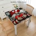 thumbnail image 2 of nygtbtfer Table Cloth, Fitted Tablecloths with Elastic Edge, Wipeable Table Cover for Kitchen Wedding Hearts Love, 2 of 7