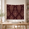 thumbnail image 5 of Ornate Damask Medallions on a Rich Burgundy Background, Majestic Vintage for Boho Decor Lovers, Classic Elegant Wall Art, Housewarming Gift Tapestry Wall Hanging for Bedroom and Living Room, 5 of 7