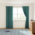 thumbnail image 2 of Mainstays Kids Dark Green Solid Blackout Rod Pocket with Back Tabs Curtain Panel Pair, Set of 2, 30" W x 95" L, 2 of 6