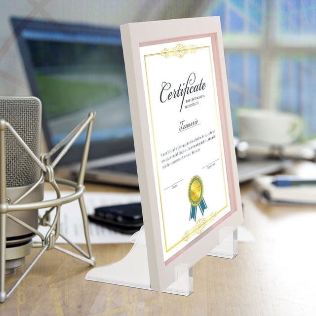 LITINKIMI 2Pairs Transparent Acrylic Picture Frame Stand Display Pedestal for Photo Certificate and Artwork Storage