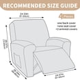 thumbnail image 2 of JIATER Recliner Chair Covers Stretch Velvet Recliner Slipcover with Pockets,24"-33",Gray, 2 of 8
