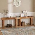 thumbnail image 4 of Ourlova 63 inch Farmhouse Wood Console Table with Slim Rectangular Design Brown, 4 of 7