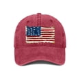 thumbnail image 3 of yunLCZ USA Flag Baseball Cap For Men Women Vintage Striped Bhutanese America Flag Snapback Hat Unisex Vintage, 3 of 3