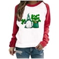 thumbnail image 1 of QIPOPIQ T-Shirts à Manches Longues Col Rond pour Femmes T-Shirts de la Saint-Patrick T-Shirt Imprimé Trèfle T-Shirt Vert Lucky T-Shirts de la Saint-Patrick Hauts Col Rond Offres de Vacances, 1 of 5
