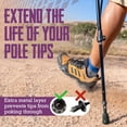 thumbnail image 4 of TrailBuddy Walking Stick Tips - Pack of 6 Replacement Rubber Cane Tips Fit Most Trekking & Hiking Poles w/Shock Absorption, Grip & Traction Protectors - 11mm Diameter, 4 of 9
