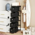 thumbnail image 3 of Demi Bonn Narrow 5-Drawer Slim Storage Tower, MDF & Fabric Drawers with Metal Frame, Anti-Tipping Organizer, Black, 3 of 7