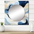 thumbnail image 1 of Designart "Seaside Simplicity" Abstract Square Mirror For Wall Decor - Large Blue Square Mirror Printed Wall Decor - Modern Square Living Room Mirror, 1 of 5