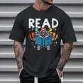 thumbnail image 2 of Mens T -Shirts Male Spring Sports Colorblock Gradient Round Neck Pullover Short Sleeve Men Shirts Black XL, 2 of 4
