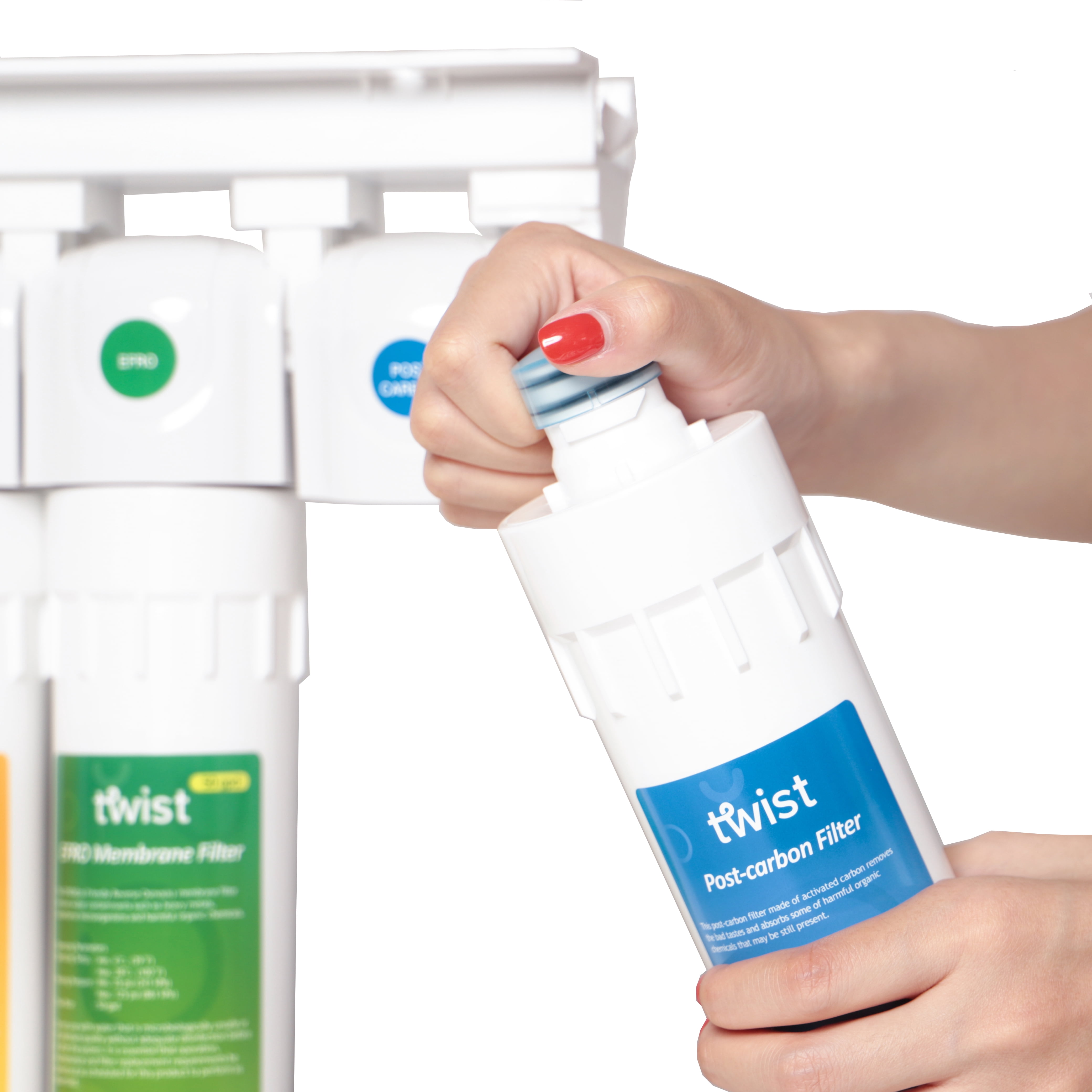 AQUAVI Twist Alkaline Water Filter for Reverse Osmosis RO System Quick Connect Replacement or Add-on, pH Balance and Restore Minerals(8 inch)