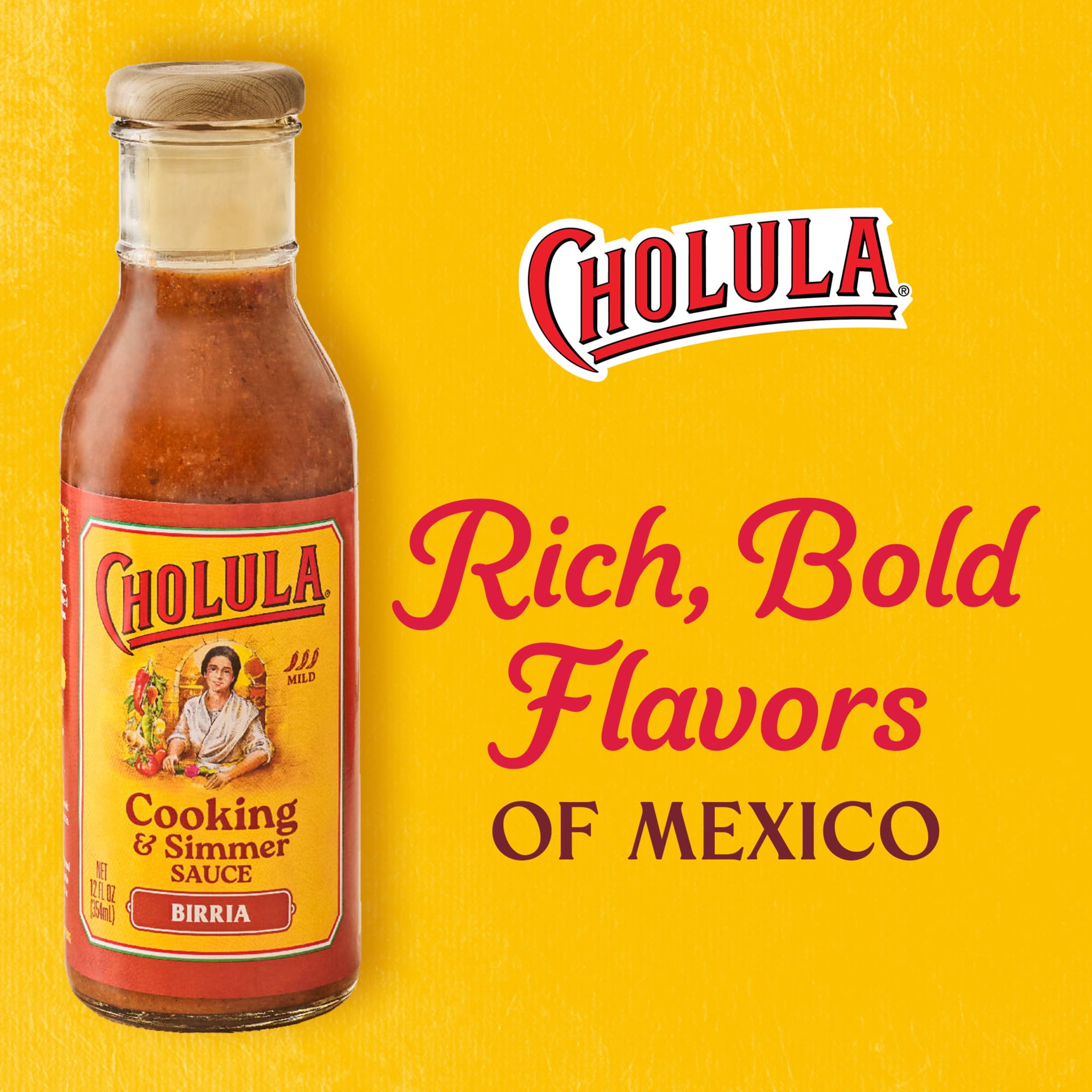 Cholula Birria Cooking & Simmer Sauce, 12.0 fl oz Bottle