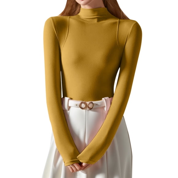 Women's Thermal Underwear Top German Velvet Heating Base Layer Slim Fit Winter Warm Shirt