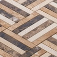 thumbnail image 3 of Modket TDH362NS Brown Cream Sand Emperador Marble Stone Parquet Mosaic Tile Kitchen Backsplash, 3 of 5