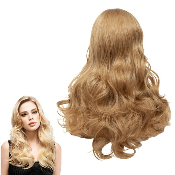 WEIWEIGG 26Inch Long Wavy Blonde Wig for Women, Synthetic Wig with Adjustable Cap, Comfortable Mesh, Natural Shine, Ideal for Daily/Halloween/Cosplay
