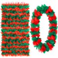 thumbnail image 1 of Collar Thiccywoov Hawaiian Rojo-Green Christmas Leis 99 cm, 1 of 6