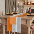 thumbnail image 2 of Orange Abstract Table Runner, Grey Geometric Oil Painting Vintage Gradient Cotton Linen Table Runners 70 Inches Long, Dresser Scarf Runner for Dining/Kitchen/Coffee/TV Stands/Cabinets 13''x70'', 2 of 9