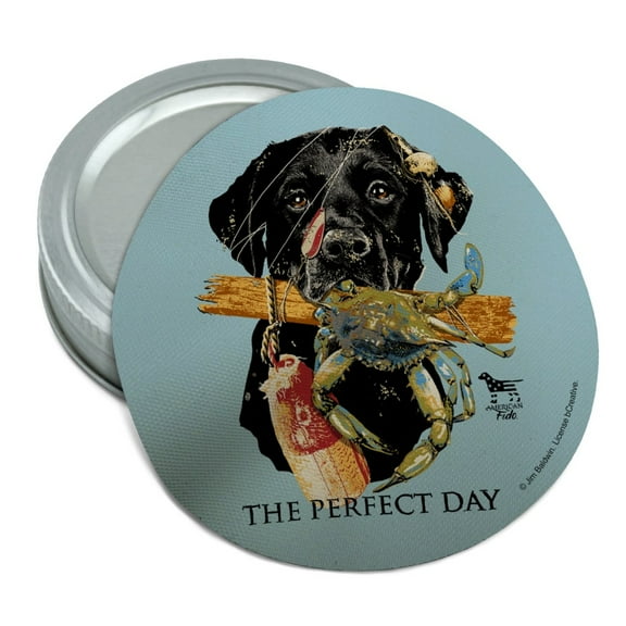 The Perfect Day Black Lab Labrador Dog Buoy Crab Fishing Round Rubber Non-Slip Jar Gripper Lid Opener