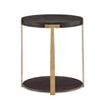 thumbnail image 4 of Weston Home Ario Wood and Metal T-Brace Round End Table, Brown Finish, 4 of 8