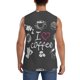 thumbnail image 4 of Fotbe I Love Coffee Men's Camiseta sin Mangas Estampada para Hombres, Playera Casual para Gimnasio, Entrenamiento, Playa-Large, 4 of 7