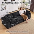 thumbnail image 6 of 3 Seater Cloud Couch, No Assembly Required Modular Boneless Sofa, Comfy Deep Seat Sectional Sofa for Living Room, Bedroom, Apartment, 6 of 7