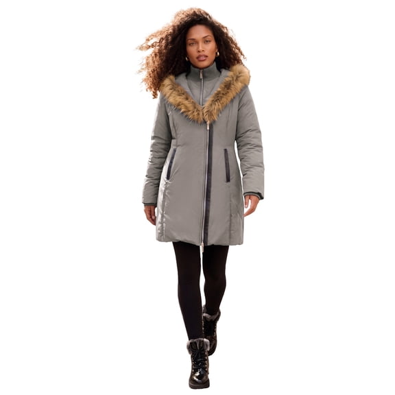 Roaman's Women's Plus Size Double Layer Puffer Coat