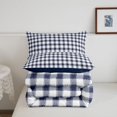 thumbnail image 5 of Manfei Vintage Grid Twin Comforter Sets,Modern Check Bedding Set,Navy,Navy Blue Reversible,2-Piece,1 Comforter and 1 Pillowcase,2-Piece,1 Comforter and 1 Pillowcase, 5 of 7