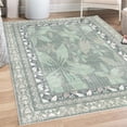 thumbnail image 1 of Flowers Decorative Rug, Soft Colors Exotic Petals of Blush Tones Tropical Lily Jungle Floral, Quality Carpet for Bedroom Dorm and Living Room, 6 Sizes, Almond Green Grey Pink, by Ambesonne, 1 of 4