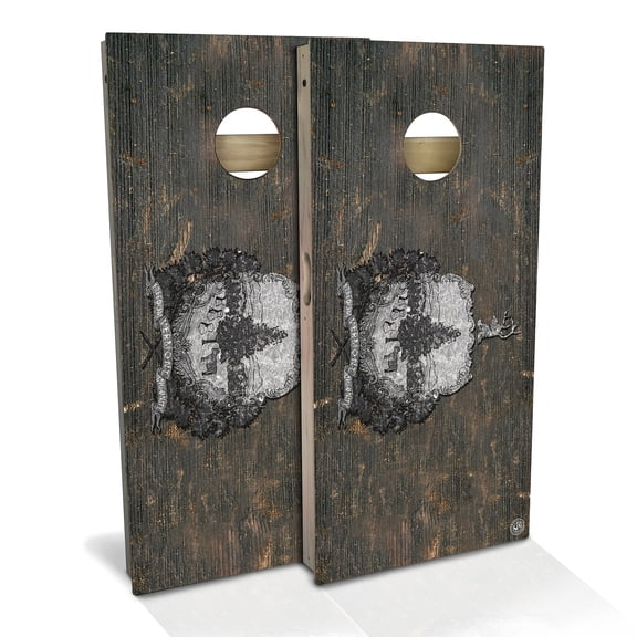 Skip's Garage | Vermont Flag Rustic Cornhole Board Set | Includes Boards & Bags | Choose Your Size & Accessories