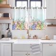 thumbnail image 2 of Cute Easter Bunny Kitchen Curtains Window Panels, Eucalyptus Leaves Colorful Eggs Teal Insulated Window Treatment Curtain, Grommet Curtains for Bedroom/Living Room/Bathroom, 2 Piece 42"Wx54"L, 2 of 8