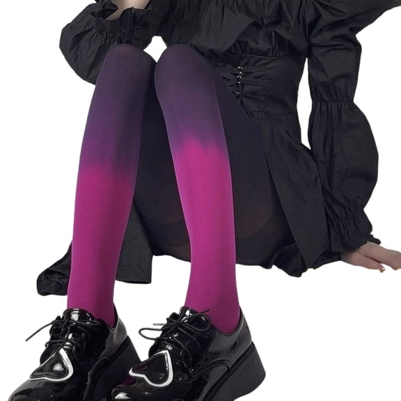 Huhudde Women's Control Top Pantyhose Sheer Tights Gradients Silk Stockings Fashion High Waist Tights Pantyhose Hosiery