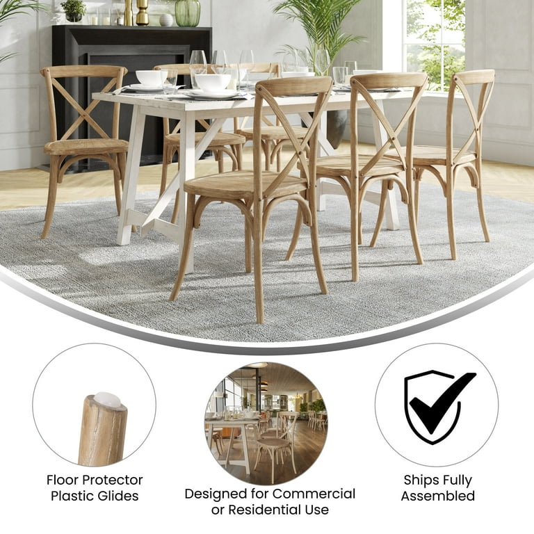 Emma + Oliver Natural With White Grain X-Back Chair - Walmart.com