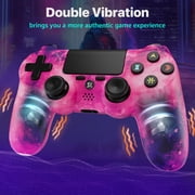 ISHAKO 2Pack Wireless Controller for P4/PC, with Double Vibration, 6-Axis Motion Control-Pink&Black