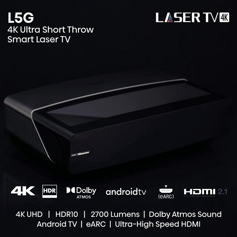 Hisense Laser TV 100L5H 4K Proyector con pantalla ALR 100 incluida
