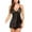 Black, variant on Satin Nightgowns for Women Babydoll Lingerie Slip Dress Sleepwear V Neck Nighty Chemise Pink S
