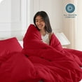 thumbnail image 4 of Bare Home Luxury Duvet Cover and Sham Set - Premium 1800 Collection - Ultra-Soft - Oversized Queen, Red, 3-Pieces, 4 of 8