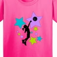 thumbnail image 4 of Inktastic Girl Playing Basketball Purple, Blue, Green Stars Youth T-Shirt, 4 of 5