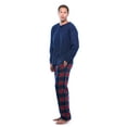 thumbnail image 2 of #FollowMe Mens Thermal Henley Pajama Set with Polar Fleece Pants  Warm, Comfy Sleepwear (Navy, Small), 2 of 3