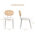 thumbnail image 3 of Kithkasa Rattan Boucle Dining Chairs, Metal Legged, Set of 2, Cream, 3 of 7