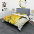 thumbnail image 2 of Designart 'White and Yellow Marbled Acrylic with a cloud of Black' Modern & Contemporary Duvet Cover Set, 2 of 4