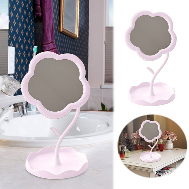 Elegant Floral Vanity for Desk and Bedroom with Adjustable Lighting and Magnification