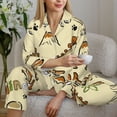 thumbnail image 6 of Uemuo Cartoon Dinosaurs Pattern Womens Pajama Sets,PJ Set for Women,Pajamas for Women Logo,Long Sleeve Pajama Set for Women,Soft Long Sleeve Top With Pants-Medium, 6 of 9