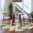 thumbnail image 4 of Summer Conch Round Living Room Rugs 8 ft, Retro Shell Starfish Watercolor Washable Large Area Rug with Non-Slip Sturdy Edge Binding Round Carpet for Dining Room Kitchen Office, 4 of 9