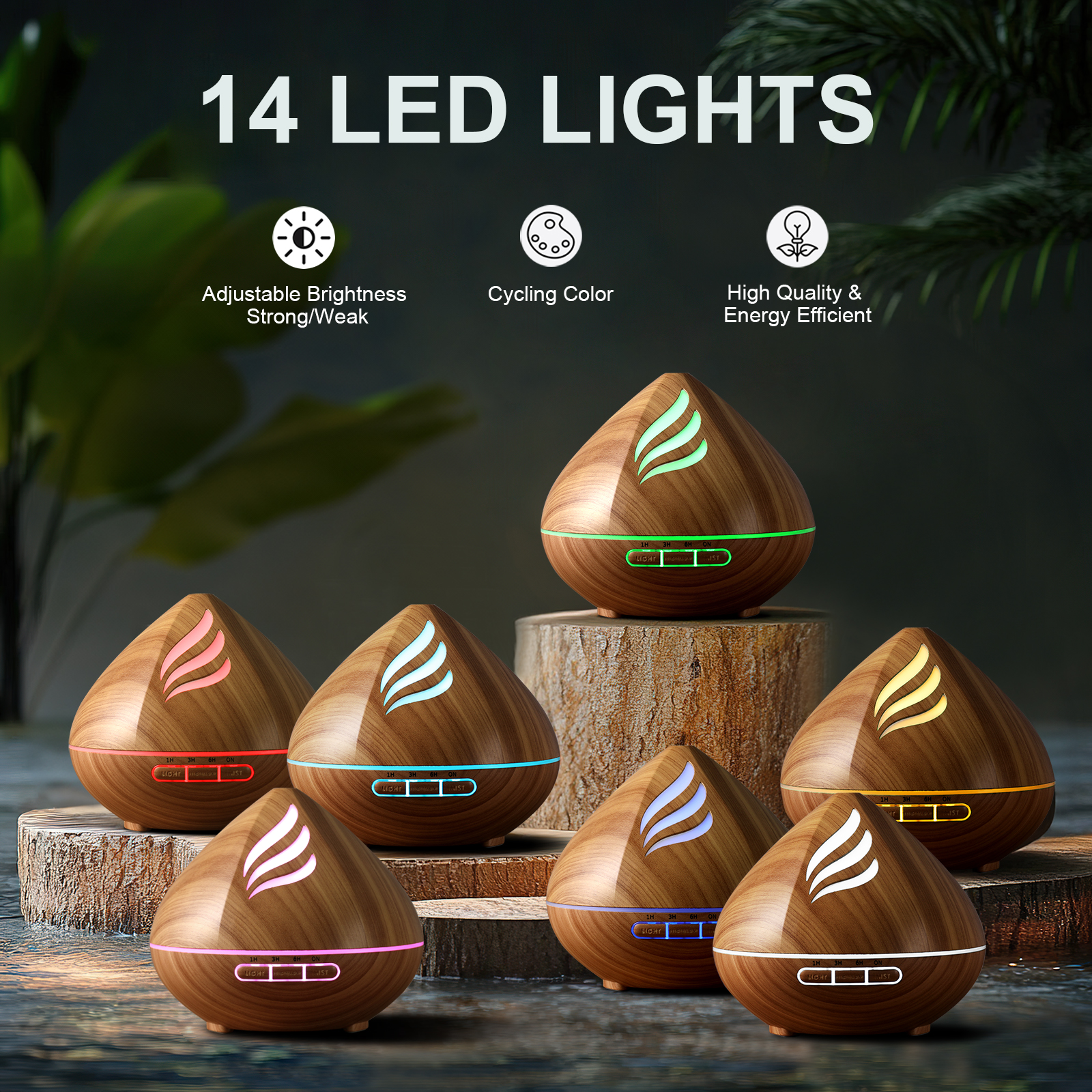 Noahstrong 500ml Essential Oil Diffuser, Wing-Shaped Design photo 2