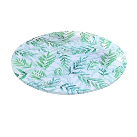 

Fitted Table Cloth with Elastic Edged Water Oil Picnic Table Cover Tablecloth Cover Dust for Dining Room Wipe Leaves 120cm Green Leaves 120cm