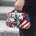 thumbnail image 2 of American Flag Hard Drive Case Travel Bag Cord Charger Organizer for Purse - Waterproof Oxford Cloth Digital Electronics Storage Protection - 5.9x9.44x3.14 in, 2 of 6
