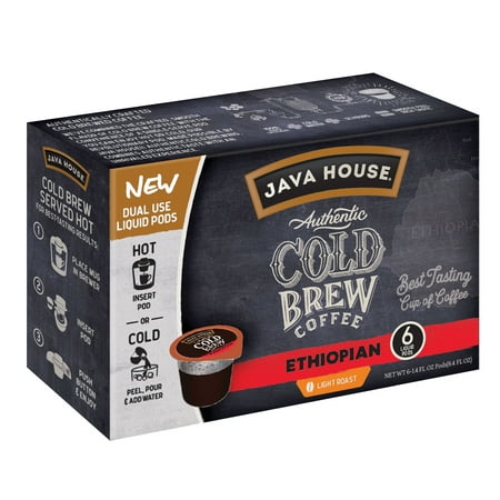 Java House Cold Brew Coffee Pods, Ethiopian, 6 Count