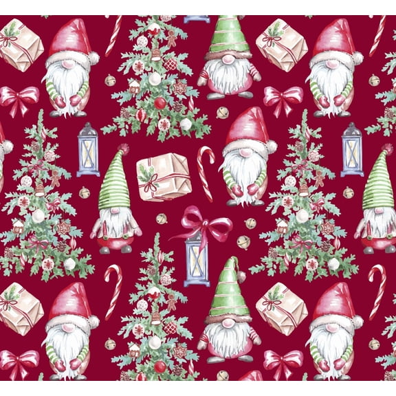 Christmas Jolly Gnomes on Red