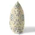 thumbnail image 2 of 16" Beige Blue Floral Indoor Outdoor Zip Throw Pillow, 2 of 5
