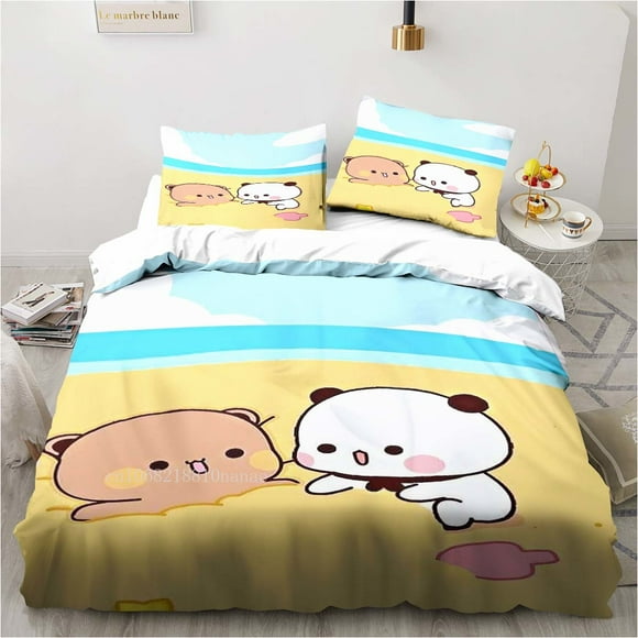 Cute Bubu and Dudu Cartoon Print All Season Twin Bedding Set 3 Piece Comforter Set Bed Duvet Cover Double King Comforter Cover WT